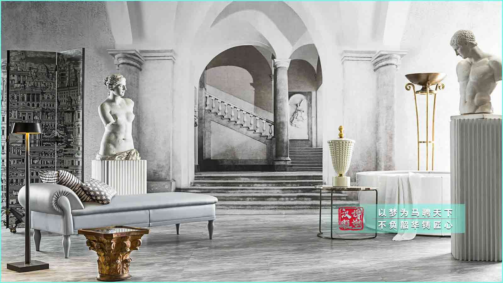 漢白玉西方人物雕塑,別墅酒店歐式石雕擺件,歐式風(fēng)格雕塑制作廠家